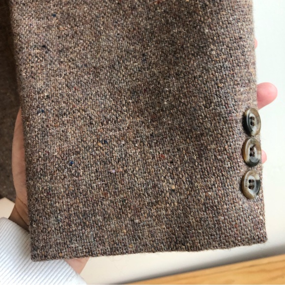 VNTG Levis WOOL Blazer Sport Dress Coat Jacket Two Button Brown Tweed 40R - Picture 6 of 15